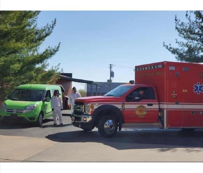 Local Firehouse Disinfecting Vehicles